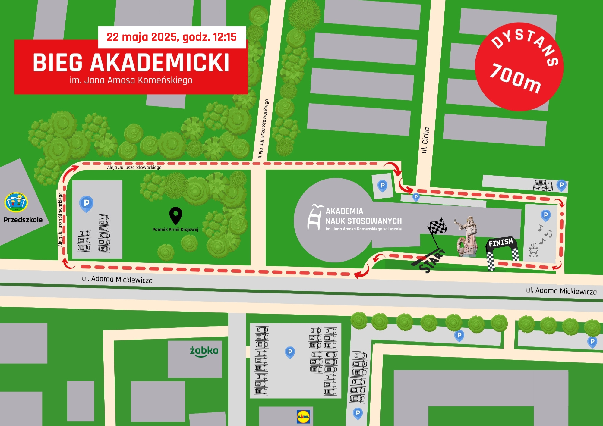 Mapa biegu.