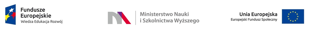 Logo Funduszy Europejskich, Ministerstwa Nauki i Szkolnictwa Wyższego, Unii Europejskiej. 
