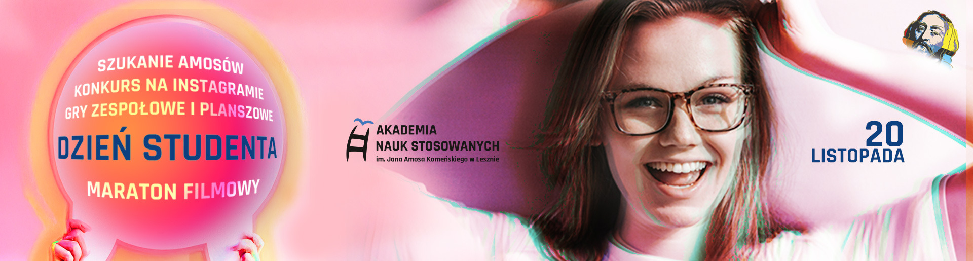 Dzień Studenta, 20 listopada, szukanie Amosów, konkurs na Instagramie, gry zespołowe i planszowe, maraton filmowy.