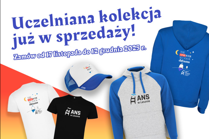 Uczelniana kolekcja już w sprzedaży. Zamów od 17.11 do 12.12. Dwie koszulki z krótkim rękawem, czapka, dwie bluzy.