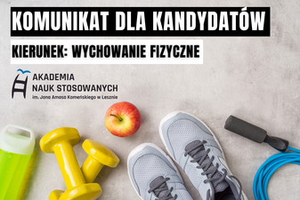 Komunikat dla kandydatów na kierunek wychowanie fizyczne