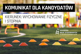 Komunikat dla kandydatów, kierunek: wychowanie fizyczne I stopnia.