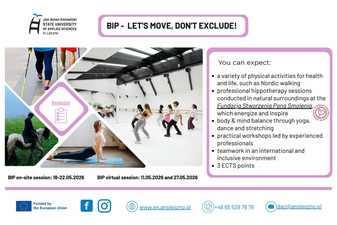 Program BIP „LET'S MOVE, DON'T EXCLUDE!” w naszej Uczelni!